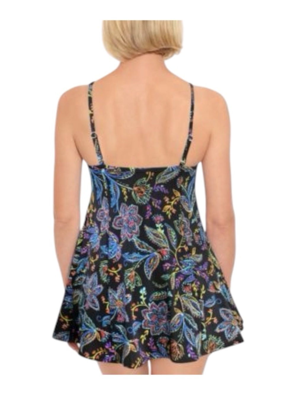 Swim Solutions Floral Swim Dress Size 12 Empire Waist Tummy Control NWT - Picture 2 of 13